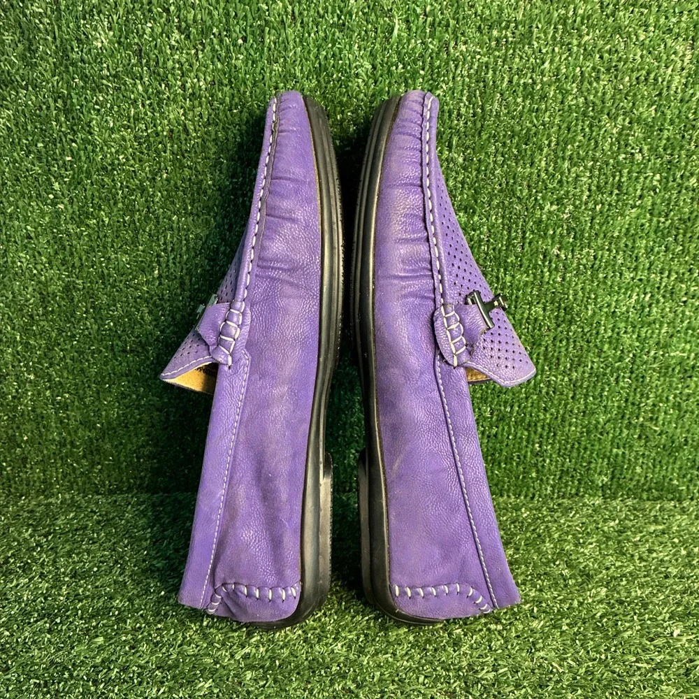 Stacy Adams 25039-542 Perforated Bit Loafer Driving Moccasin Purple Mens Sz 11 M